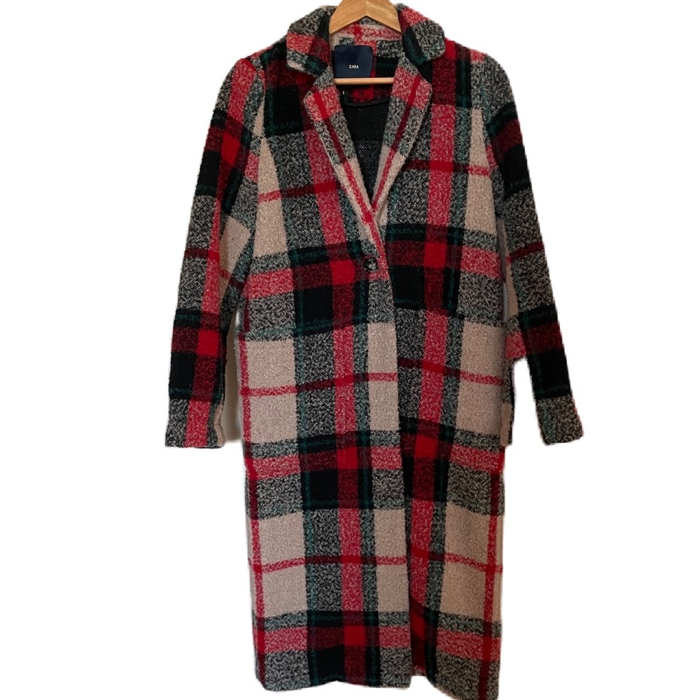 Zara Plaid Wool coat S/M